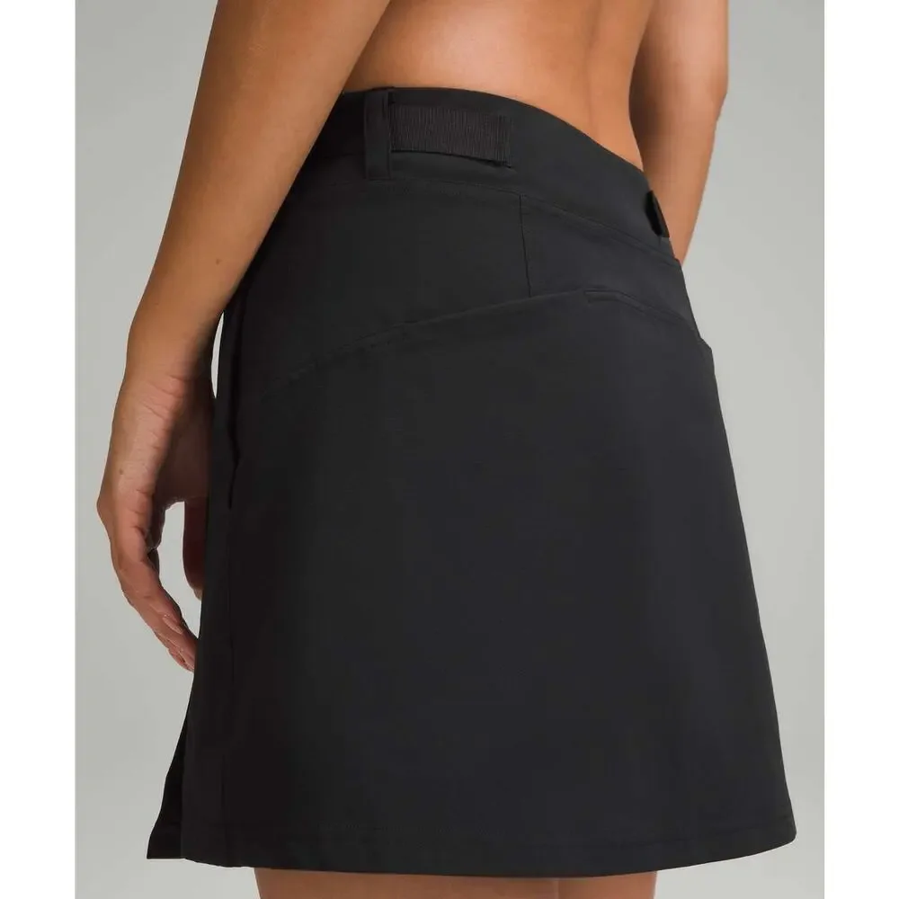 LULULEMON Wrap-Front Mid-Rise Golf Skirt Size 4 Black